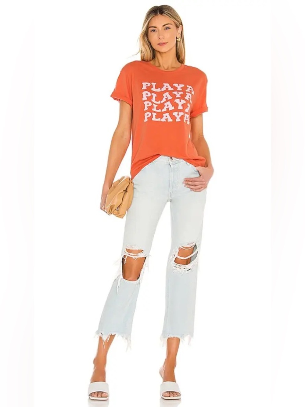 ✨🩵 Free People Maggie Mid Rise Distressed Jeans 👖 Paradise Blue Size 28